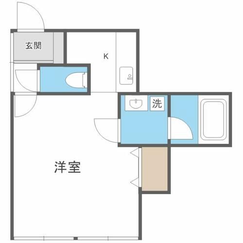 北海道札幌市中央区南十七条西7丁目(アパート)の賃貸物件の間取り