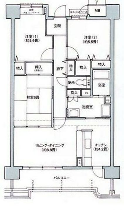 コーシャハイツ高見36の間取り