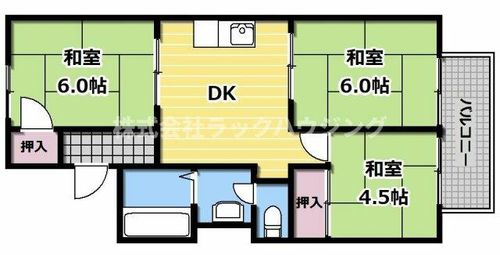 大阪府四條畷市南野5丁目(アパート)の賃貸物件の間取り