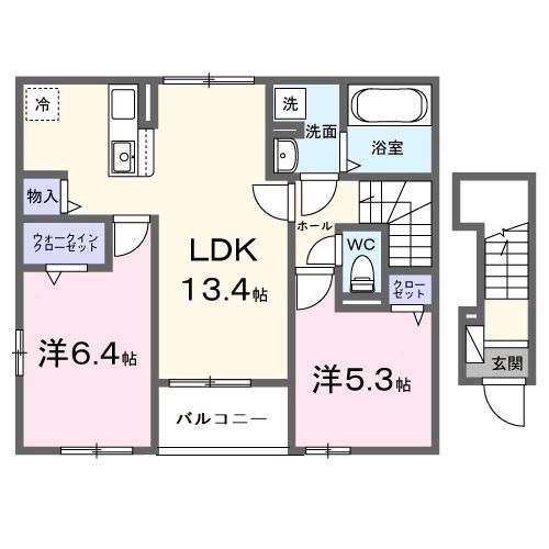 プティ フォレスタ柏原Ⅱの間取り