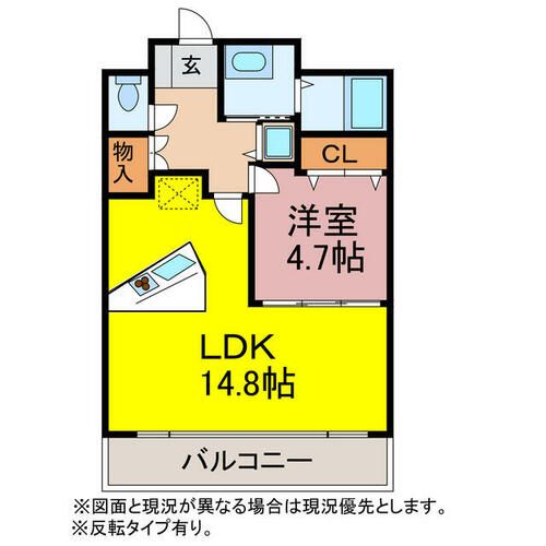 愛知県豊川市三蔵子町福地荒古(マンション)の賃貸物件305の間取り