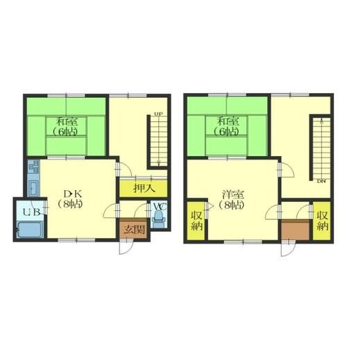 赤川1丁目6番一棟二戸の間取り