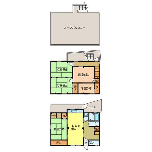 大阪府河内長野市上田町(一戸建)の賃貸物件の間取り