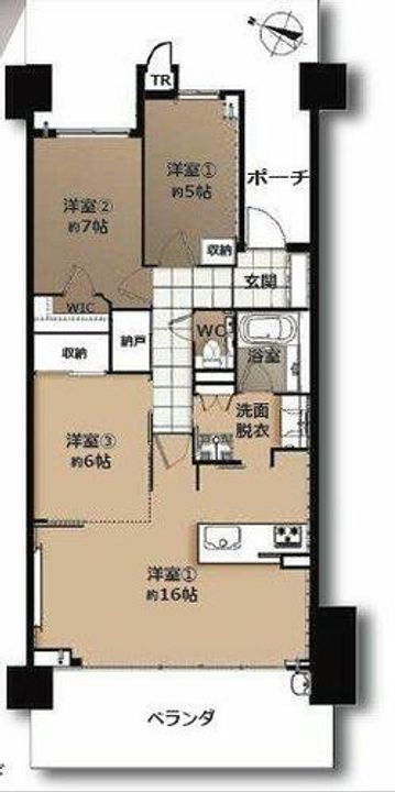 愛知県名古屋市千種区徳川山町6丁目(マンション)の賃貸物件の間取り