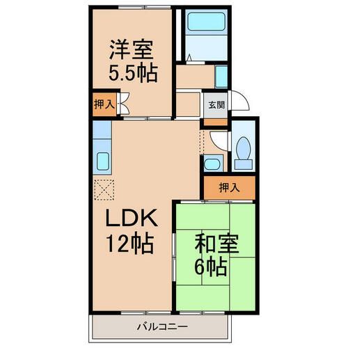 スカイコート中島の間取り