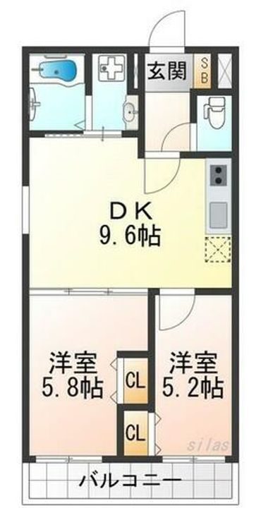 兵庫県尼崎市杭瀬本町2丁目(アパート)の賃貸物件の間取り