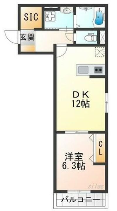 兵庫県尼崎市杭瀬本町2丁目(アパート)の賃貸物件の間取り
