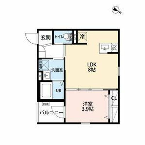愛知県名古屋市名東区望が丘(アパート)の賃貸物件の間取り