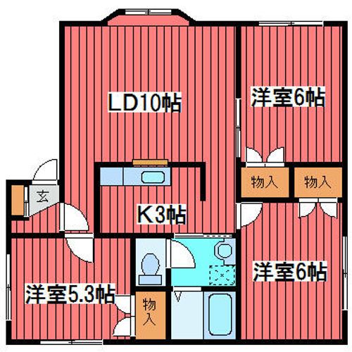 ユニゾン月寒東Fの間取り