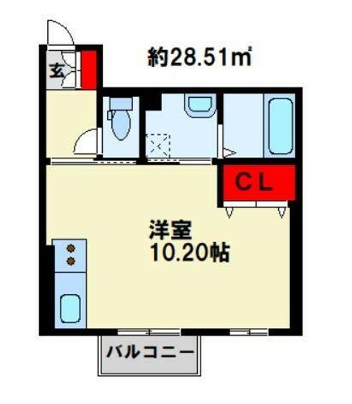 福岡県北九州市八幡西区東折尾町(アパート)の賃貸物件の間取り