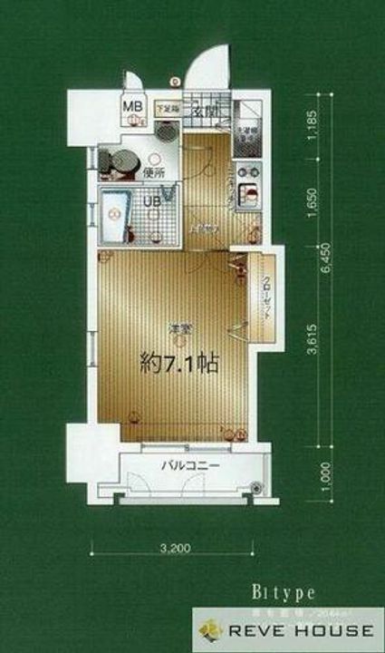 福岡県福岡市中央区大手門3丁目(マンション)の賃貸物件の間取り