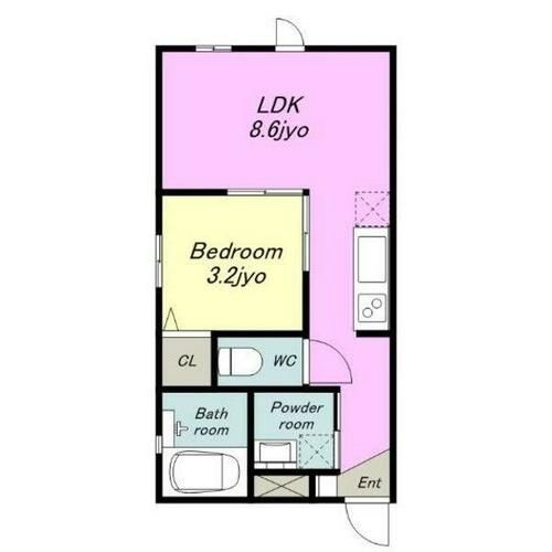愛知県名古屋市中村区名駅南3丁目(アパート)の賃貸物件の間取り