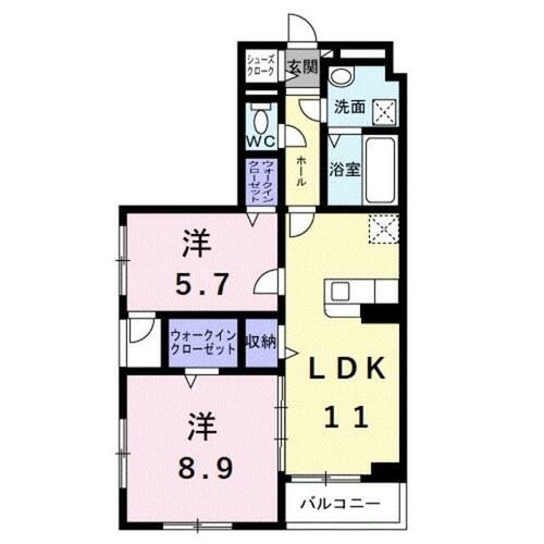 大阪府堺市東区日置荘西町2丁(アパート)の賃貸物件の間取り