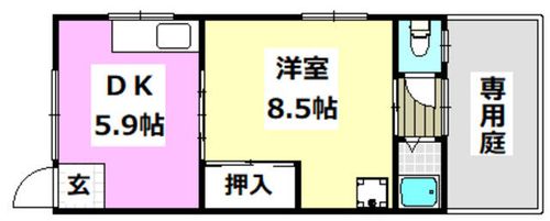 サニーハウス102の間取り