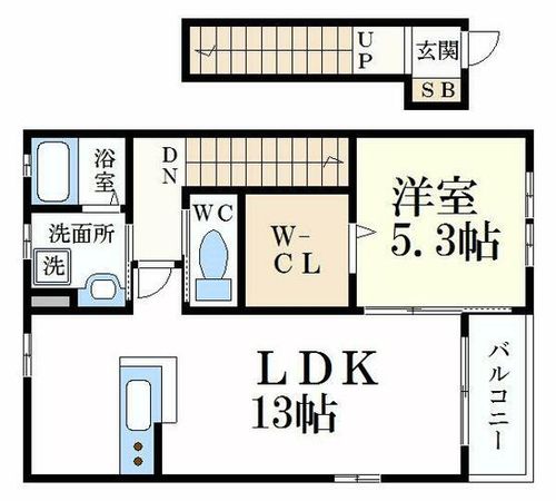 メルベーユ蓼野(東棟)の間取り