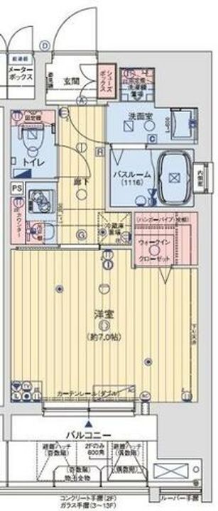 レオンヴァリエ大阪ベイシティⅡ604の間取り