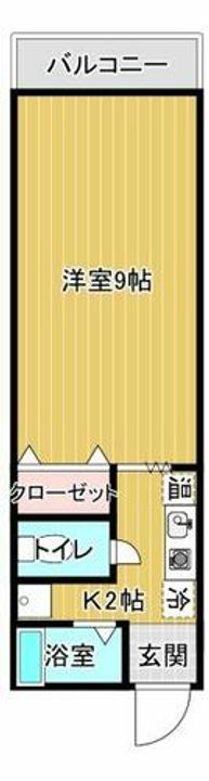 ワンルームアパートメントUEHIRA202の間取り