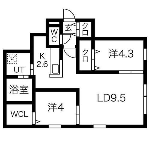 北海道札幌市西区西町北13丁目(マンション)の賃貸物件の間取り