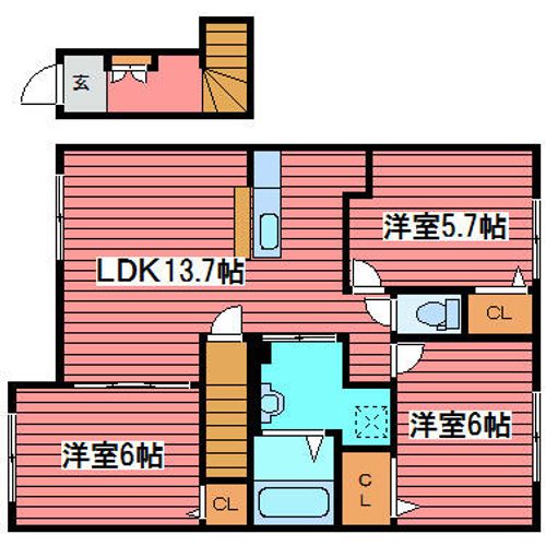 エスポワール月寒東の間取り