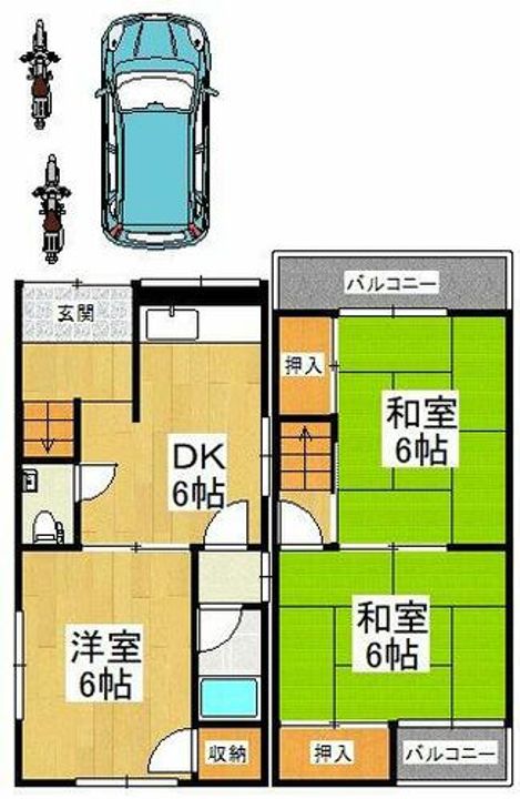 大阪府堺市東区日置荘田中町(一戸建)の賃貸物件の間取り