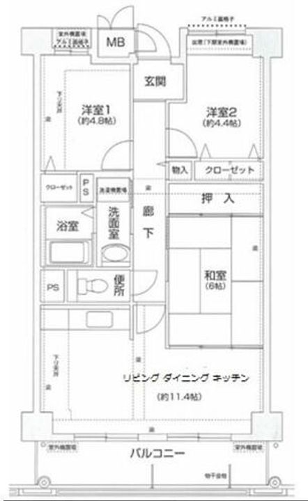 コーシャハイツ高殿の間取り