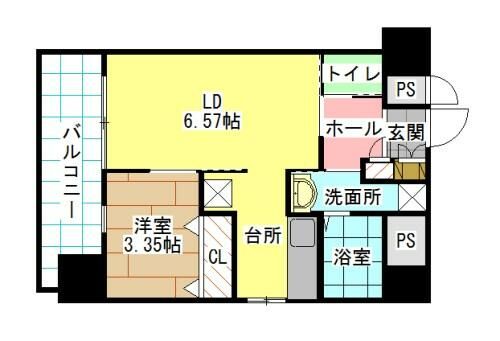 福岡県北九州市小倉北区馬借2丁目(マンション)の賃貸物件の間取り