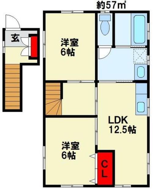 コーポ中山6102の間取り