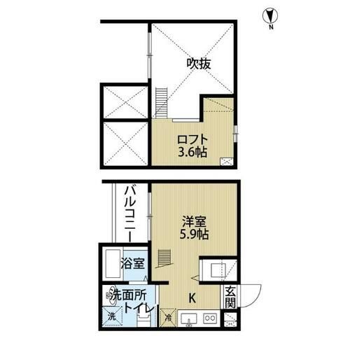 愛知県名古屋市南区豊1丁目(アパート)の賃貸物件の間取り