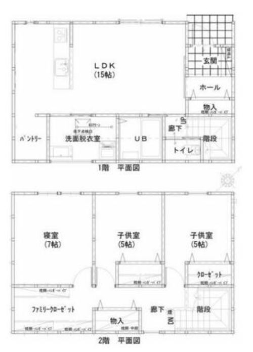 兵庫県姫路市広畑区蒲田(一戸建)の賃貸物件の間取り