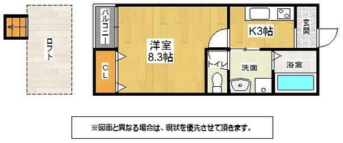 福岡県北九州市八幡西区本城学研台1丁目(アパート)の賃貸物件の間取り