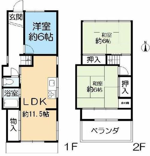 大阪府高槻市西真上1丁目(一戸建)の賃貸物件の間取り