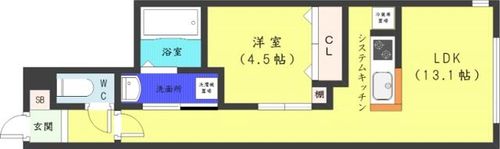 北海道札幌市中央区北四条西17丁目(マンション)の賃貸物件の間取り