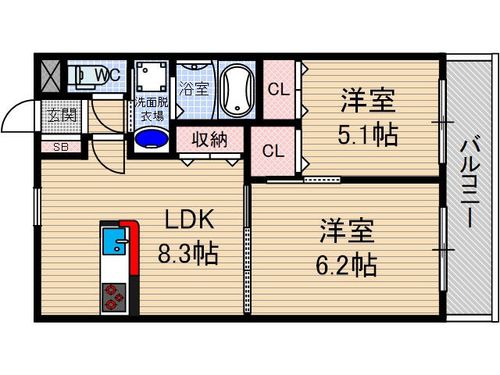シャーメゾンわかばの間取り