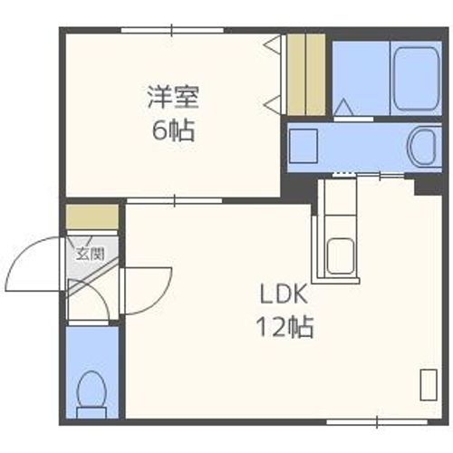 北海道札幌市中央区南十三条西6丁目(マンション)の賃貸物件の間取り