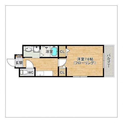 アドヴァン姪浜 E棟202の間取り