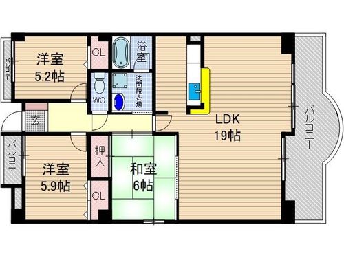 マウントビュー西田中の間取り