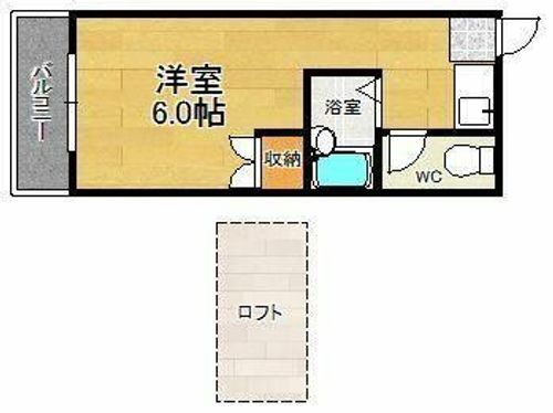 福岡県福岡市早良区西新5丁目(マンション)の賃貸物件の間取り
