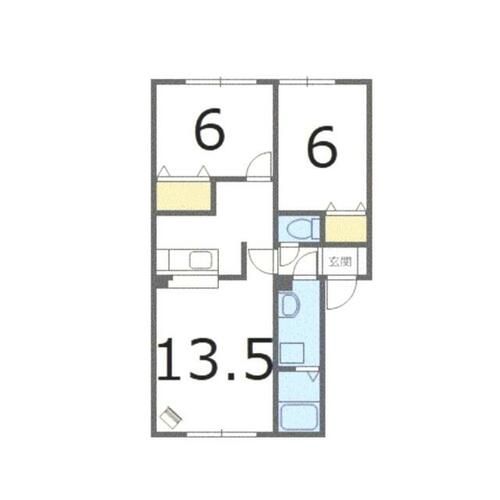 北海道札幌市手稲区稲穂一条1丁目(アパート)の賃貸物件の間取り