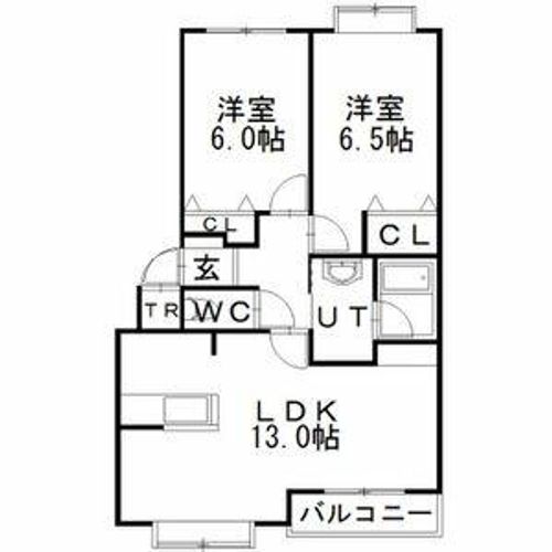 クリスタルリバー参番館103の間取り