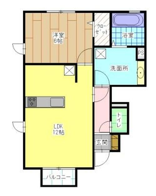 福岡県北九州市八幡西区則松6丁目(アパート)の賃貸物件の間取り