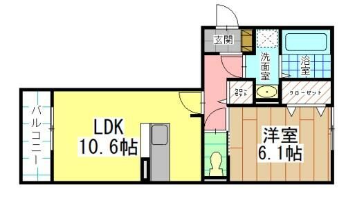 福岡県北九州市八幡西区大膳1丁目(アパート)の賃貸物件の間取り
