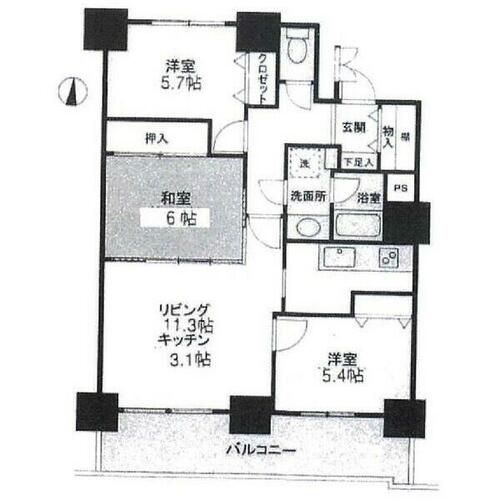 北海道札幌市中央区北一条東10丁目(マンション)の賃貸物件の間取り