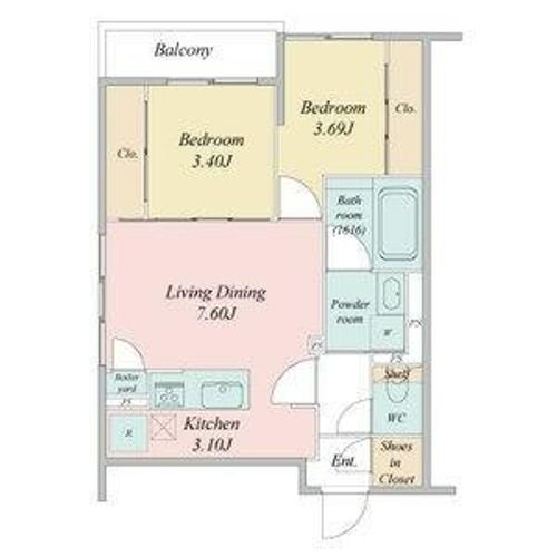 北海道札幌市豊平区豊平一条4丁目(マンション)の賃貸物件の間取り