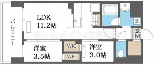 アーバネックス中崎町Ⅱの間取り