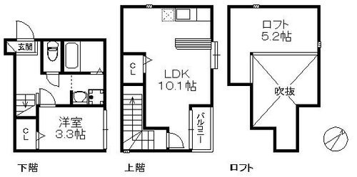 福岡県福岡市東区水谷1丁目(アパート)の賃貸物件の間取り
