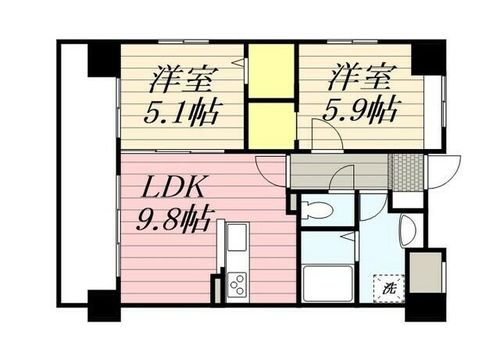 福岡県福岡市東区原田4丁目(マンション)の賃貸物件の間取り