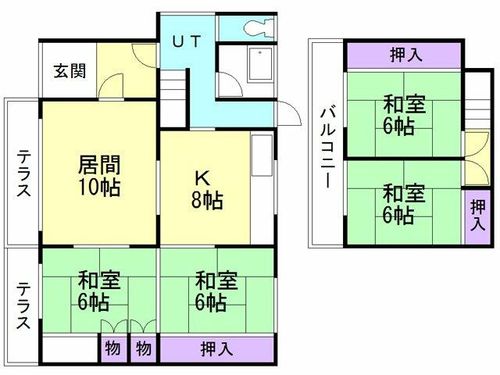北海道登別市富士町7丁目(一戸建)の賃貸物件の間取り