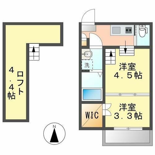 愛知県名古屋市北区田幡2丁目(アパート)の賃貸物件103の間取り