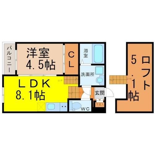 ハーモニーテラス大喜町の間取り