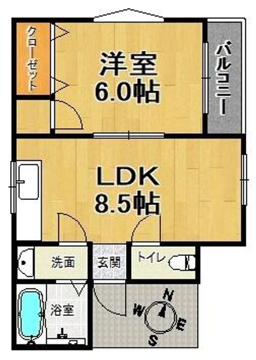 兵庫県神戸市兵庫区荒田町1丁目(マンション)の賃貸物件の間取り